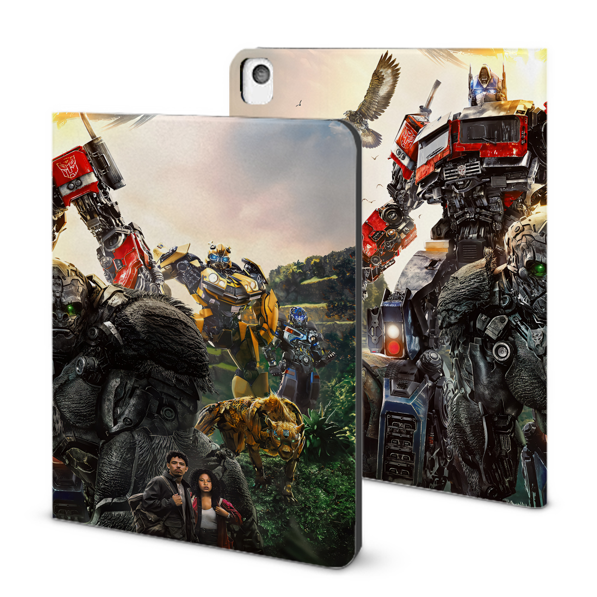 （画像用） Transformers トランスフォーマー IPadケース ペンホルダー付き ブックスタイルデザイン